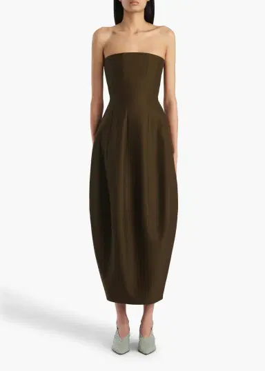 Khaite Stela Dress In Dark Olive | Thumbnail 2 Khaite Stela Dress In Dark Olive | Thumbnail 2