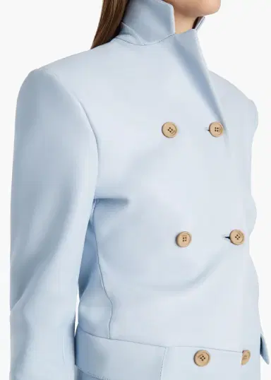 Khaite Rolo Jacket In Sky Blue Leather | Thumbnail 5 Khaite Rolo Jacket In Sky Blue Leather | Thumbnail 5