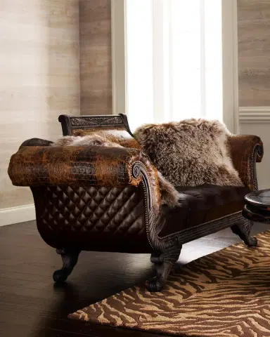 Old Hickory Tannery Duncan Leather Settee | Thumbnail 1 Old Hickory Tannery Duncan Leather Settee | Thumbnail 1