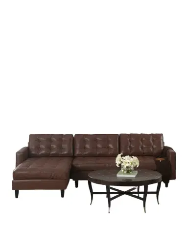 Old Hickory Tannery Barnes Leather Left-Arm Chaise Sectional | Thumbnail 1 Old Hickory Tannery Barnes Leather Left-Arm Chaise Sectional | Thumbnail 1