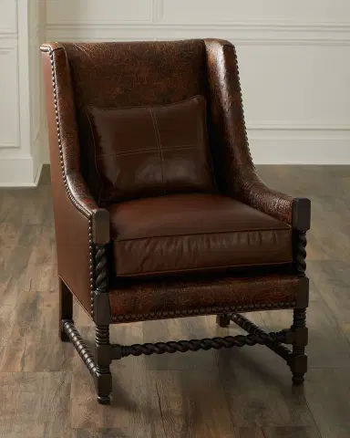 Old Hickory Tannery Edie Leather Wing Chair | Thumbnail 4 Old Hickory Tannery Edie Leather Wing Chair | Thumbnail 4