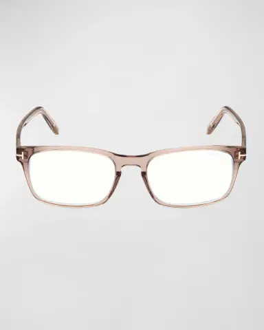 Tom Ford Blue Blocking Keyhole Acetate Rectangle Glasses | Thumbnail 2 Tom Ford Blue Blocking Keyhole Acetate Rectangle Glasses | Thumbnail 2