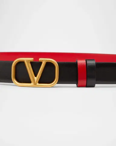 Valentino Garavani VLogo Signature Reversible Leather Belt, 20mm | Thumbnail 3 Valentino Garavani VLogo Signature Reversible Leather Belt, 20mm | Thumbnail 3