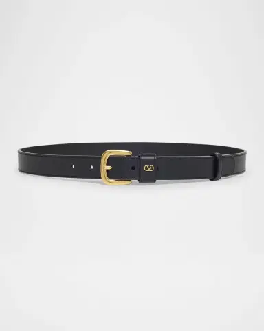 Valentino Garavani VLogo Calfskin Leather Belt, 25mm | Thumbnail 3 Valentino Garavani VLogo Calfskin Leather Belt, 25mm | Thumbnail 3