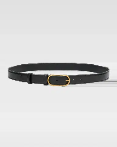Dolce & Gabbana Oval Buckle Calfskin Leather Belt | Thumbnail 2 Dolce & Gabbana Oval Buckle Calfskin Leather Belt | Thumbnail 2