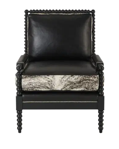Old Hickory Tannery Percie Leather & Hair on Hide Spindle Chair | Thumbnail 1 Old Hickory Tannery Percie Leather & Hair on Hide Spindle Chair | Thumbnail 1