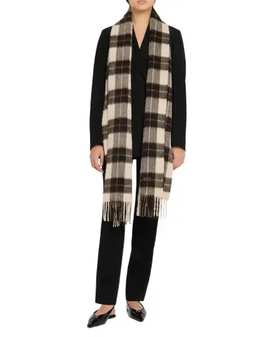 Saint Laurent Llama and Wool Tartan Scarf | Thumbnail 1 Saint Laurent Llama and Wool Tartan Scarf | Thumbnail 1