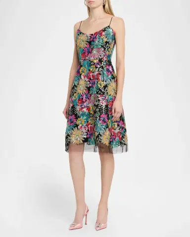 Rickie Freeman for Teri Jon Floral Sequin Tulle Dress | Thumbnail 3 Rickie Freeman for Teri Jon Floral Sequin Tulle Dress | Thumbnail 3