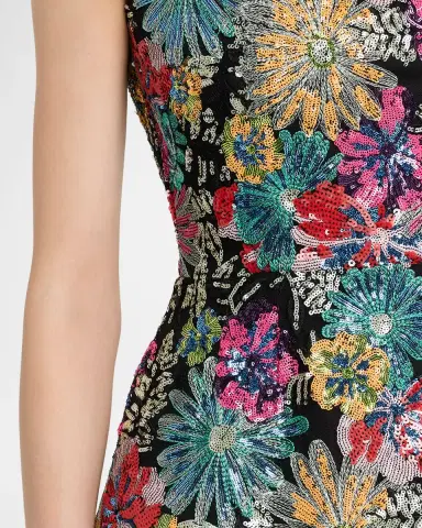 Rickie Freeman for Teri Jon Floral Sequin Tulle Dress | Thumbnail 4 Rickie Freeman for Teri Jon Floral Sequin Tulle Dress | Thumbnail 4