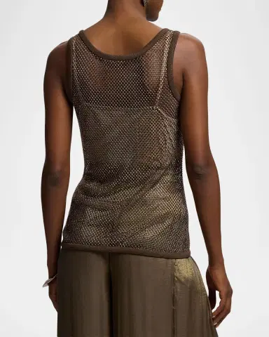 Ralph Lauren Collection Melony Embellished Mesh Tank Top | Thumbnail 2 Ralph Lauren Collection Melony Embellished Mesh Tank Top | Thumbnail 2