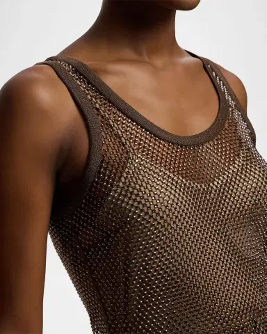 Ralph Lauren Collection Melony Embellished Mesh Tank Top | Thumbnail 4 Ralph Lauren Collection Melony Embellished Mesh Tank Top | Thumbnail 4