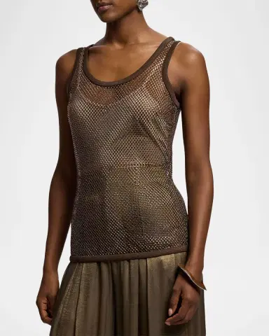 Ralph Lauren Collection Melony Embellished Mesh Tank Top | Thumbnail 5 Ralph Lauren Collection Melony Embellished Mesh Tank Top | Thumbnail 5