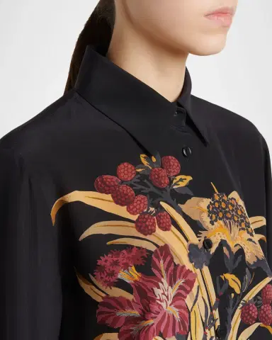 Etro Bird, Berry and Floral Silk Shirt | Thumbnail 4 Etro Bird, Berry and Floral Silk Shirt | Thumbnail 4
