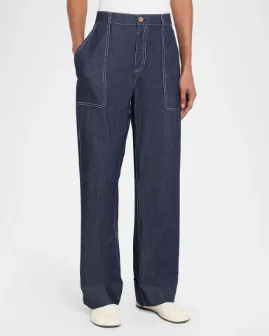 Lafayette 148 New York Cuffed Straight-Leg Silk Georgette Pants | Thumbnail 3 Lafayette 148 New York Cuffed Straight-Leg Silk Georgette Pants | Thumbnail 3