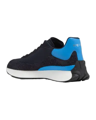 Alexander McQueen Men's Sprint Runner Mixed Media Sneakers | Thumbnail 1 Alexander McQueen Men's Sprint Runner Mixed Media Sneakers | Thumbnail 1