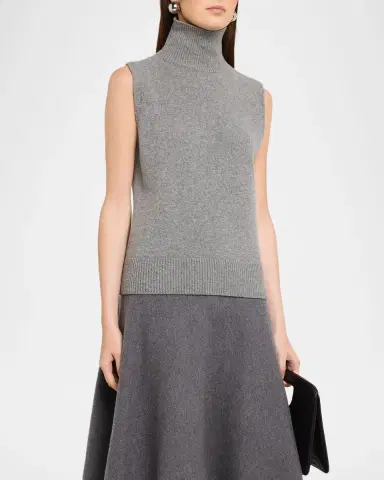 Brandon Maxwell Bruno Turtleneck Sleeveless Sweater | Thumbnail 3 Brandon Maxwell Bruno Turtleneck Sleeveless Sweater | Thumbnail 3