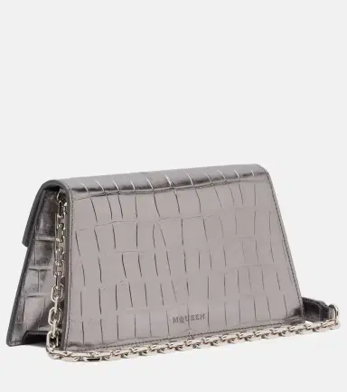 McQueen Skull Mini croc-effect leather clutch | Thumbnail 2 McQueen Skull Mini croc-effect leather clutch | Thumbnail 2