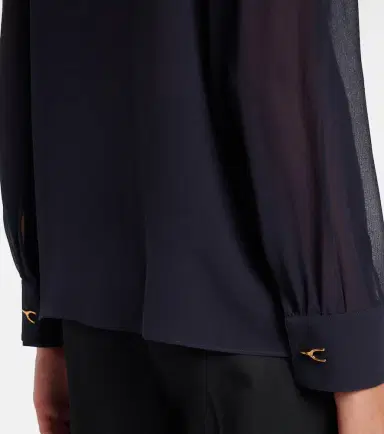 Alexander McQueen Wishbone silk georgette shirt | Thumbnail 2 Alexander McQueen Wishbone silk georgette shirt | Thumbnail 2