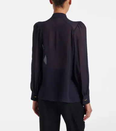 Alexander McQueen Wishbone silk georgette shirt | Thumbnail 4 Alexander McQueen Wishbone silk georgette shirt | Thumbnail 4