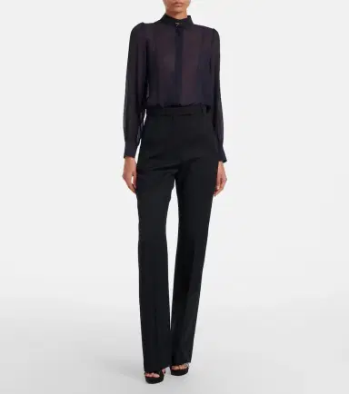 Alexander McQueen Wishbone silk georgette shirt | Thumbnail 5 Alexander McQueen Wishbone silk georgette shirt | Thumbnail 5