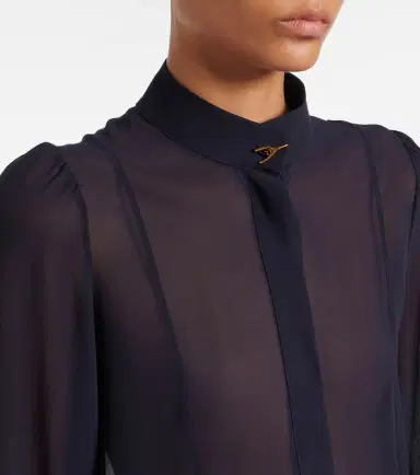 Alexander McQueen Wishbone silk georgette shirt | Thumbnail 6 Alexander McQueen Wishbone silk georgette shirt | Thumbnail 6