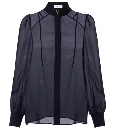 Alexander McQueen Wishbone silk georgette shirt | Thumbnail 1 Alexander McQueen Wishbone silk georgette shirt | Thumbnail 1