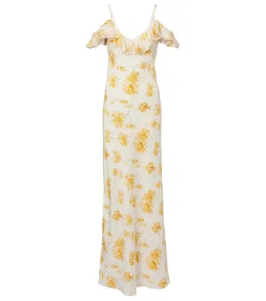 Rodarte Floral ruffled silk moiré slip dress | Thumbnail 1 Rodarte Floral ruffled silk moiré slip dress | Thumbnail 1