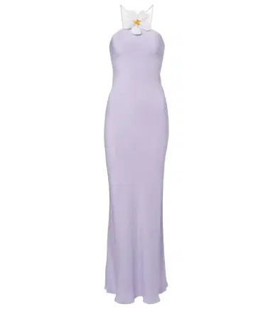Rodarte Floral-appliqué silk crêpe maxi dress | Thumbnail 1 Rodarte Floral-appliqué silk crêpe maxi dress | Thumbnail 1