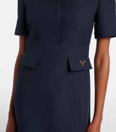 Valentino Crepe Couture VGold midi dress | Thumbnail 6 Valentino Crepe Couture VGold midi dress | Thumbnail 6