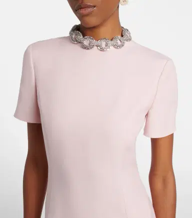 Valentino Crepe Couture embellished midi dress | Thumbnail 3 Valentino Crepe Couture embellished midi dress | Thumbnail 3