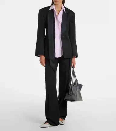 The Attico Satin-trimmed virgin wool blazer | Thumbnail 5 The Attico Satin-trimmed virgin wool blazer | Thumbnail 5