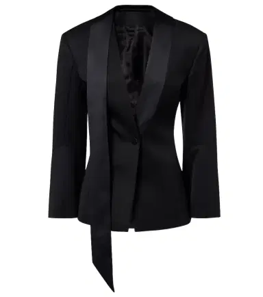 The Attico Satin-trimmed virgin wool blazer | Thumbnail 1 The Attico Satin-trimmed virgin wool blazer | Thumbnail 1
