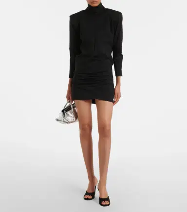 The Attico Draped turtleneck jersey minidress | Thumbnail 4 The Attico Draped turtleneck jersey minidress | Thumbnail 4