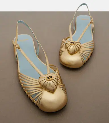 Valentino Garavani Caur Royal metallic leather slingback flats | Thumbnail 4 Valentino Garavani Caur Royal metallic leather slingback flats | Thumbnail 4