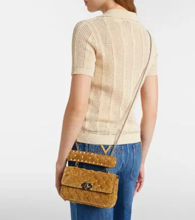Valentino Garavani Rockstud Spike Small suede top-handle bag | Thumbnail 6 Valentino Garavani Rockstud Spike Small suede top-handle bag | Thumbnail 6
