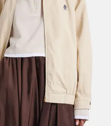 Prada Leather-trimmed oversized cotton blouson jacket | Thumbnail 3 Prada Leather-trimmed oversized cotton blouson jacket | Thumbnail 3
