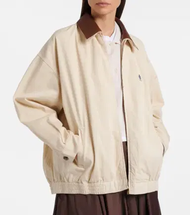 Prada Leather-trimmed oversized cotton blouson jacket | Thumbnail 5 Prada Leather-trimmed oversized cotton blouson jacket | Thumbnail 5