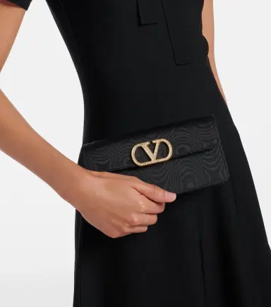 Valentino Garavani VLogo Mini moire clutch | Thumbnail 6 Valentino Garavani VLogo Mini moire clutch | Thumbnail 6