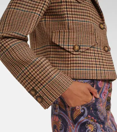 Etro Houndstooth cropped wool blazer | Thumbnail 3 Etro Houndstooth cropped wool blazer | Thumbnail 3