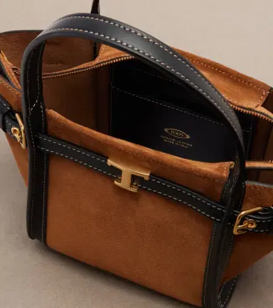 Tod's T Signature Mini suede top-handle bag | Thumbnail 3 Tod's T Signature Mini suede top-handle bag | Thumbnail 3