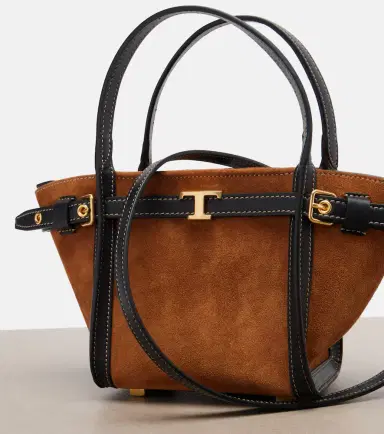 Tod's T Signature Mini suede top-handle bag | Thumbnail 4 Tod's T Signature Mini suede top-handle bag | Thumbnail 4