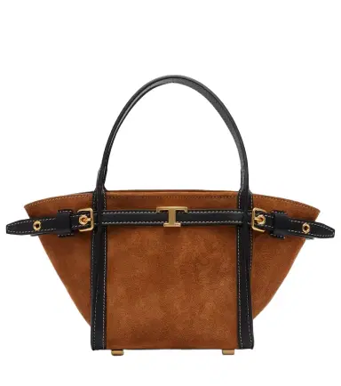 Tod's T Signature Mini suede top-handle bag | Thumbnail 1 Tod's T Signature Mini suede top-handle bag | Thumbnail 1