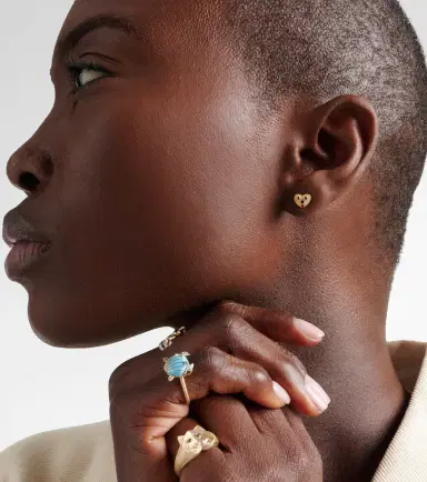 Yvonne Léon Yvonne Léon Nano Puces 9kt gold earrings with black diamonds and enamel | Thumbnail 3 Yvonne Léon Yvonne Léon Nano Puces 9kt gold earrings with black diamonds and enamel | Thumbnail 3
