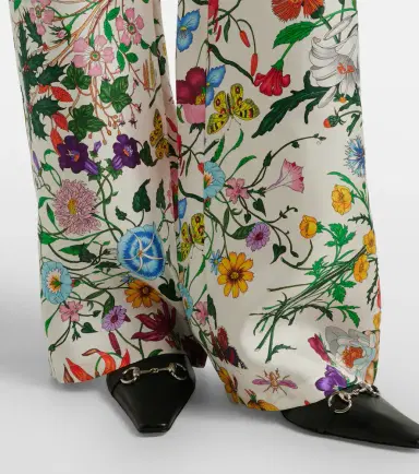 Gucci Flora silk twill palazzo pants | Thumbnail 2 Gucci Flora silk twill palazzo pants | Thumbnail 2