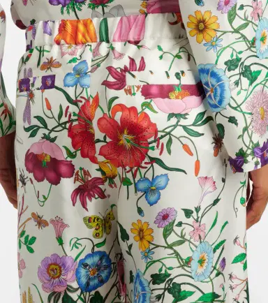 Gucci Flora silk twill palazzo pants | Thumbnail 3 Gucci Flora silk twill palazzo pants | Thumbnail 3