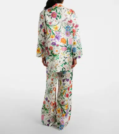 Gucci Flora silk twill palazzo pants | Thumbnail 4 Gucci Flora silk twill palazzo pants | Thumbnail 4