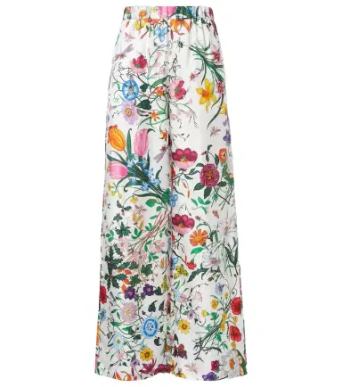 Gucci Flora silk twill palazzo pants | Thumbnail 1 Gucci Flora silk twill palazzo pants | Thumbnail 1
