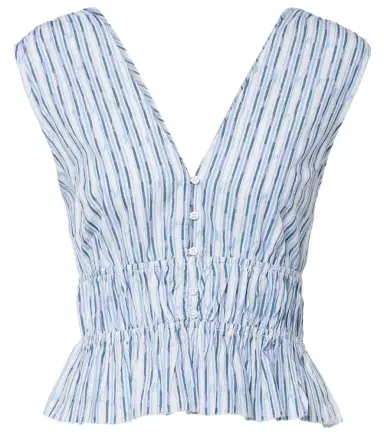 Velvet Verena striped cotton-blend top | Thumbnail 1 Velvet Verena striped cotton-blend top | Thumbnail 1