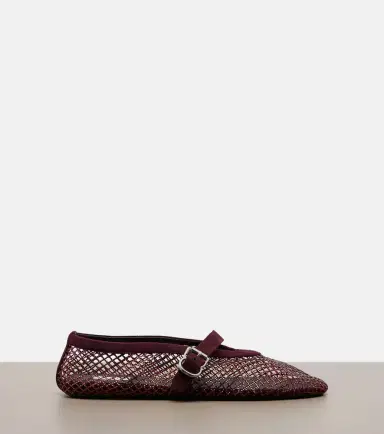 Alaïa Alaïa Embellished fishnet ballet flats | Thumbnail 2 Alaïa Alaïa Embellished fishnet ballet flats | Thumbnail 2