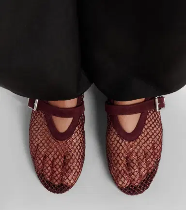 Alaïa Alaïa Embellished fishnet ballet flats | Thumbnail 5 Alaïa Alaïa Embellished fishnet ballet flats | Thumbnail 5
